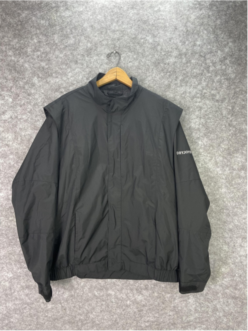 FootJoy DryJoys Jacket Mens Large Black Full Zip Waterproof Golf Windbreaker